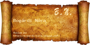 Bogárdi Nóra névjegykártya