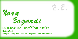 nora bogardi business card